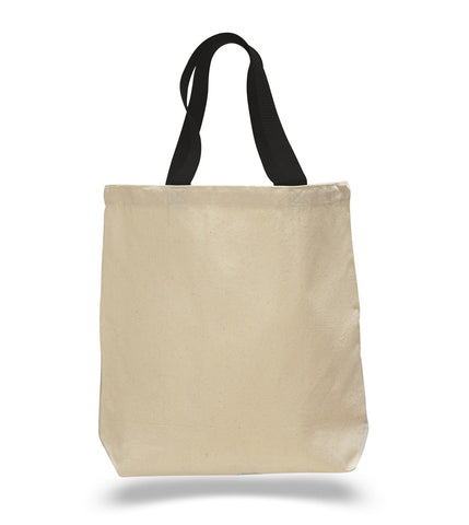 100% Cotton Canvas Tote Bags with Color Handles - TG244