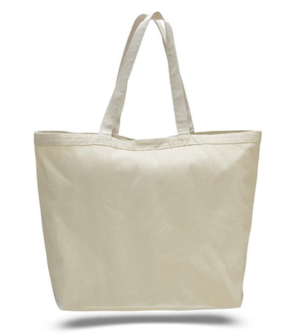 Extra-Large Heavy Canvas Tote Bags with Hook and Loop Closure